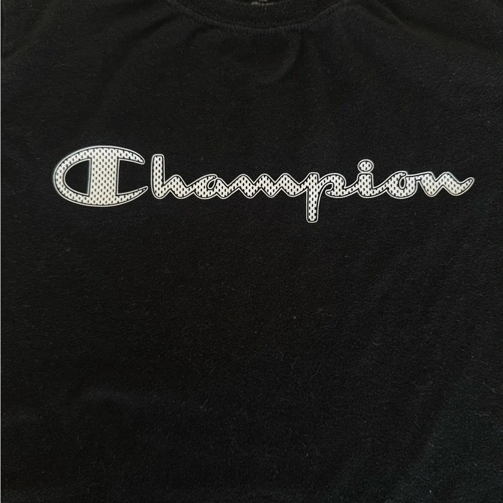 Champion Black Script Logo T-Shirt XL Authentic Athleticwear Gym